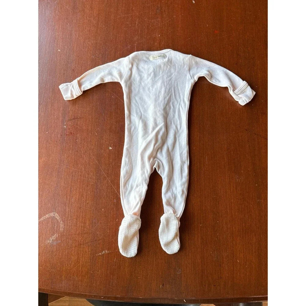 L’OVEDBABY light pink organic footie sleeper